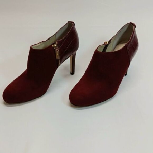 Michael Kors Merlot Sammy Bootie Size 7M Suede Leather High Heel Side Zip NEW - Picture 3 of 15